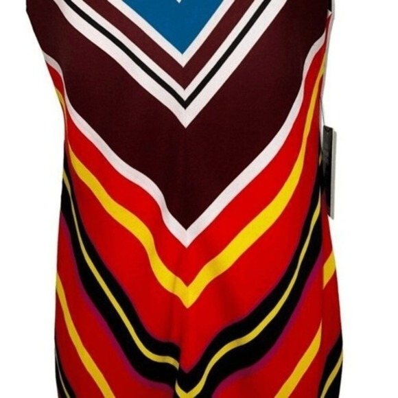 EXPRESS Flirty Rainbow  Chevron Print‎ Slip Mini Dress Lined NWT $60 Size XS - Picture 4 of 8